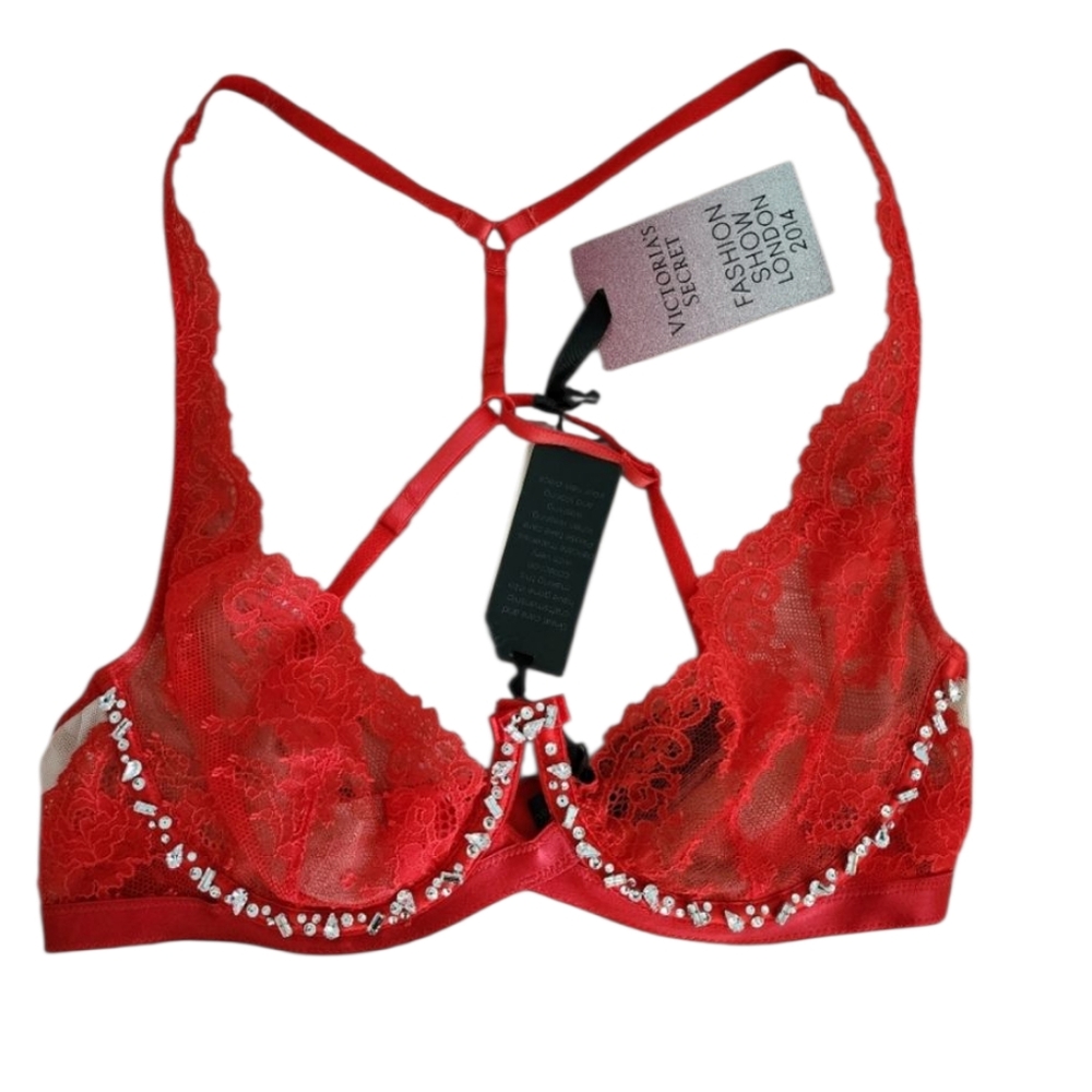 Victoria's Secret designer crystal t-back bra 32D Fashion Show 2014 - Picture 1 of 8